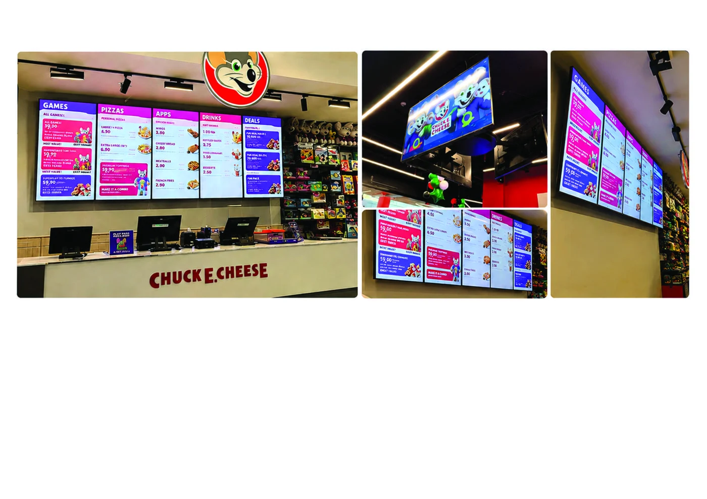 Chuck E. Cheese — Digital signage